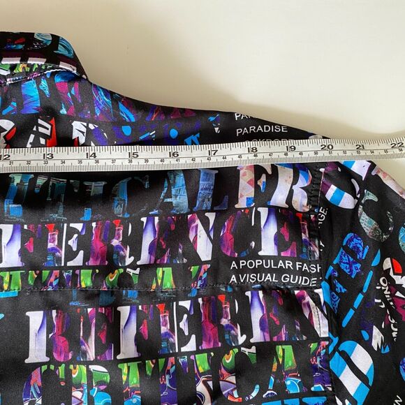 SUGAR Shirt Men's 2XL Colorful All-Over Print Dress Long Sleeve Flip Cuff - Picture 7 of 12